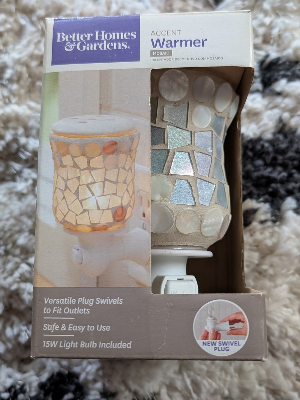 Better Homes And Gardens Mosaic Accent Warmer in Iridescent Cream and Pearl